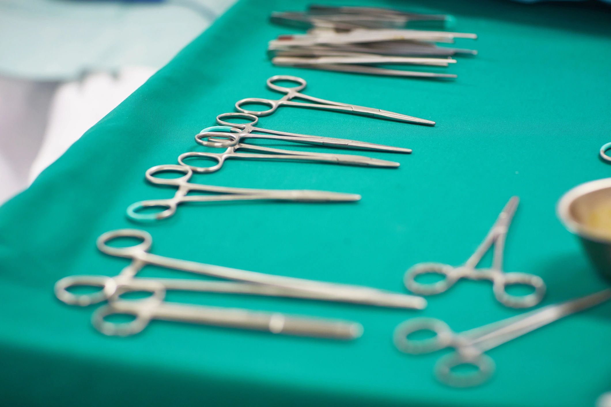 Sterile surgical instruments prepared for orthopedic procedure